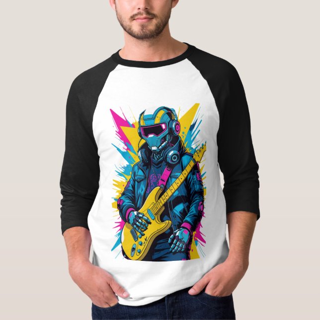Camiseta cyberpunk guitarist (Anverso)