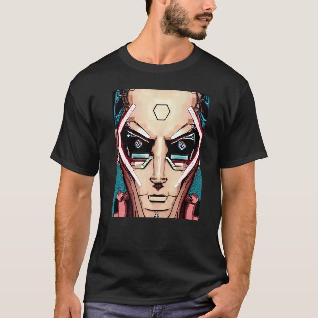 Camiseta Cyberpunk Hacker Computadora Diseño Geek Premium_7 (Anverso)