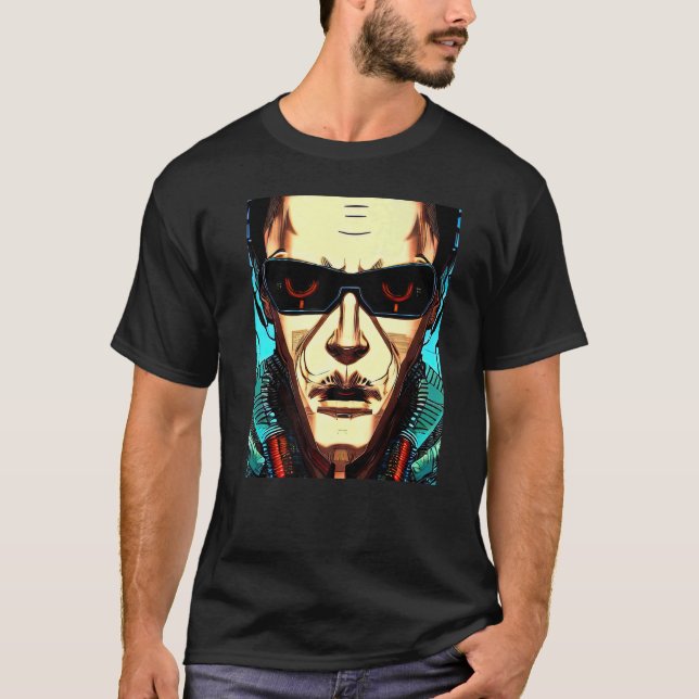Camiseta Cyberpunk Hacker Computer Geek 1 (Anverso)