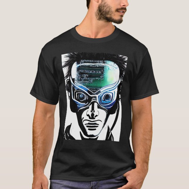 Camiseta Cyberpunk Hacker Computer Geek design_8 (Anverso)