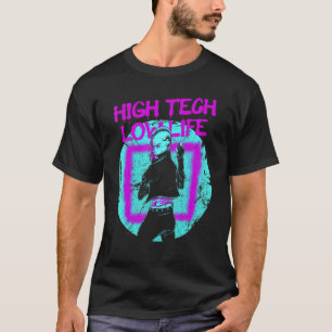 Camiseta Cyberpunk High Tech Low Life Estética Japonesa Fu
