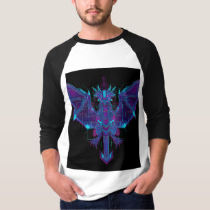 Camiseta Cyberpunk Neon Dragon - Futurista Geométrico Stree