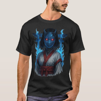 Camiseta Cyberpunk Oni Girl with Torii Gate