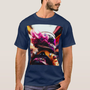 Camiseta Cyberpunk Outrun Biker Motorcycle Fut
