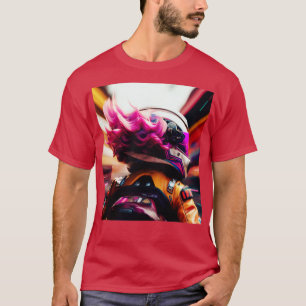 Camiseta Cyberpunk Outrun Biker Motorcycle Fut
