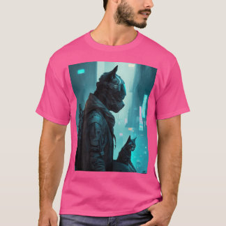 Camiseta Cyberpunk Panther Sci-Fi Ciudad Futurista De Vida