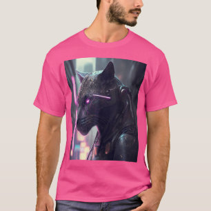 Camiseta Cyberpunk Panther Sci-Fi Ciudad Futurista De Vida 