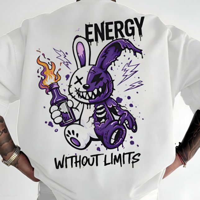 Camiseta Cyberpunk Rabbit Graphic - Energy Without Limits S (Cyberpunk Rabbit Graphic)