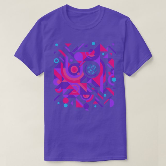 Camiseta Cyberpunk Resumen D20 Dice Tabletop RPG (Diseño del anverso)