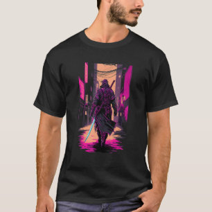 Camiseta Cyberpunk retro Samurai Japan Vaporwave Aesthet