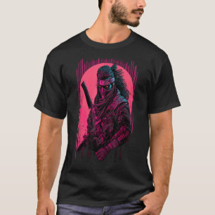 Camiseta Cyberpunk retro Samurai Shirt Vaporwave A japonés