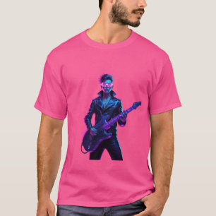 Camiseta 🔥 Cyberpunk Rockstar Neon Glow T-Shirt 🎸