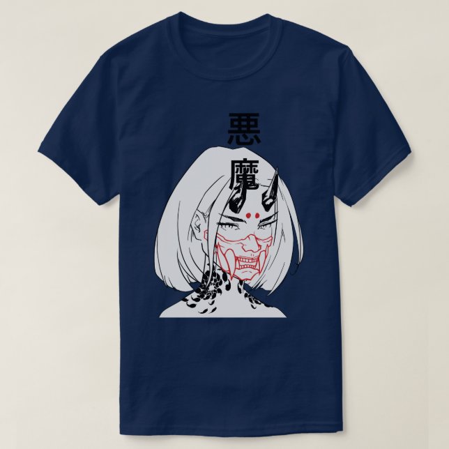 Camiseta Cyberpunk Samurai Chica del mal (Diseño del anverso)