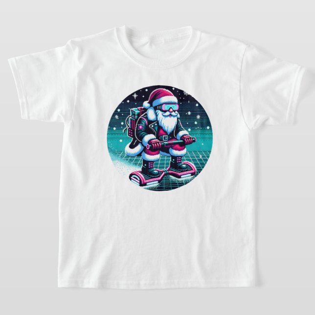 Camiseta Cyberpunk Santa Claus - Festividad Futurista de 8  (Distribución)