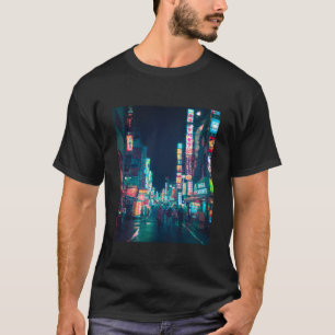 Camiseta Cyberpunk Shinjuku Glitch Essential
