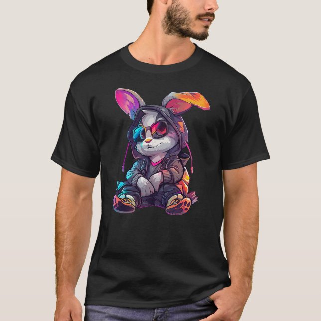 Camiseta Cyberpunk Style Rabbit Little Rabbit Cute Child (Anverso)