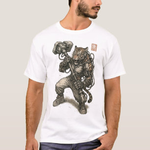 Camiseta Cyberpunk Tiger Samurai