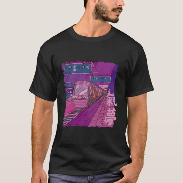 Camiseta Cyberpunk Tokyo Vaporwave Estética Stree (Anverso)