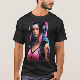 Camiseta Cyberpunk Woman Animie Style