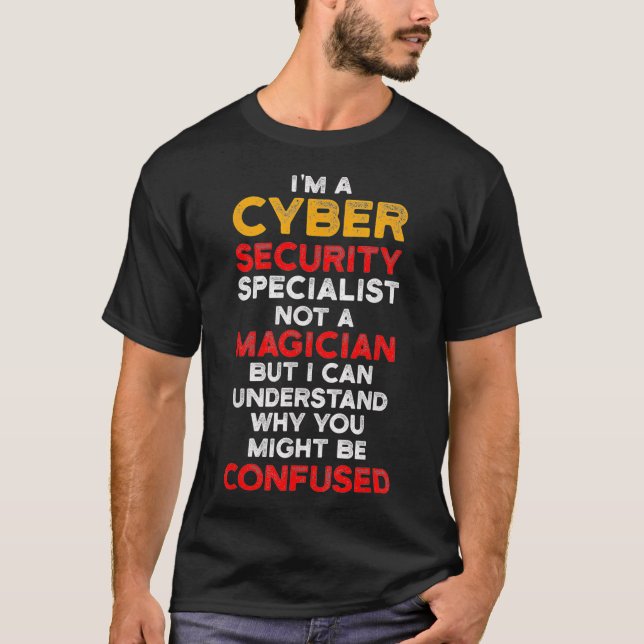 Camiseta Cybersecurity IT Analyst Magician Certified Tech S (Anverso)
