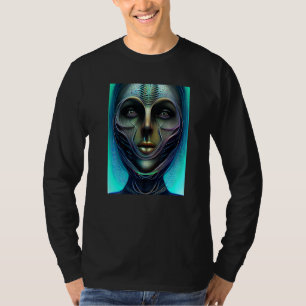 Camiseta Cyborg Alien Femenino Visitante de un Verde Orgáni