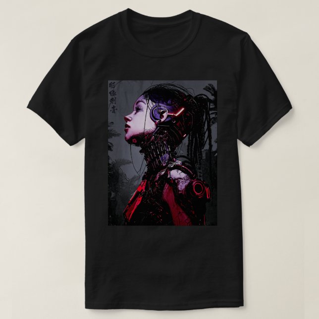 Camiseta Cyborg Girl Urban Cyberpunk Style (Diseño del anverso)