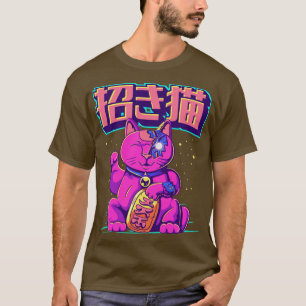 Camiseta Cyborg Maneki Neko Cat Ciber estética japonesa