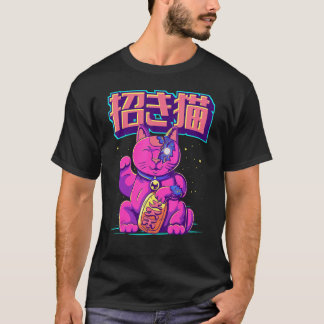 Camiseta Cyborg Maneki Neko Cat Japanese Lucky Cat Cyber Ae