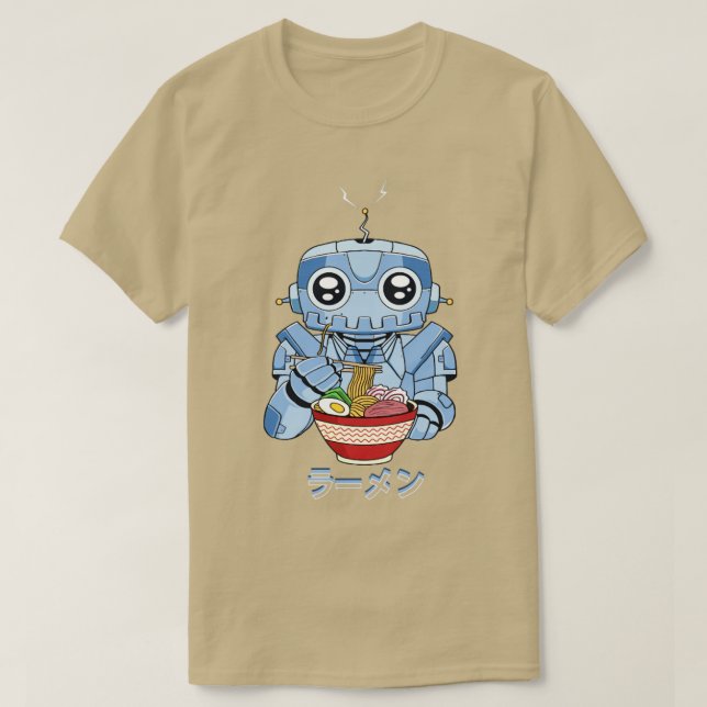 Camiseta Cyborg Robot Ramen Noodles Cyber Estética (Diseño del anverso)
