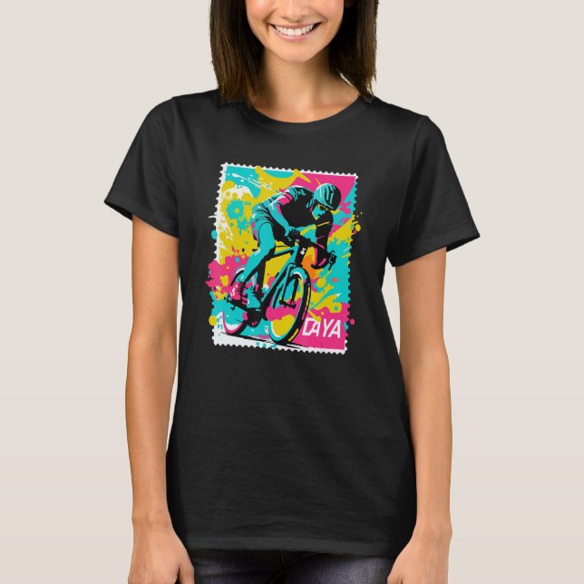 Camiseta Cycling racing bike rider stamp cool cyclist (Anverso)