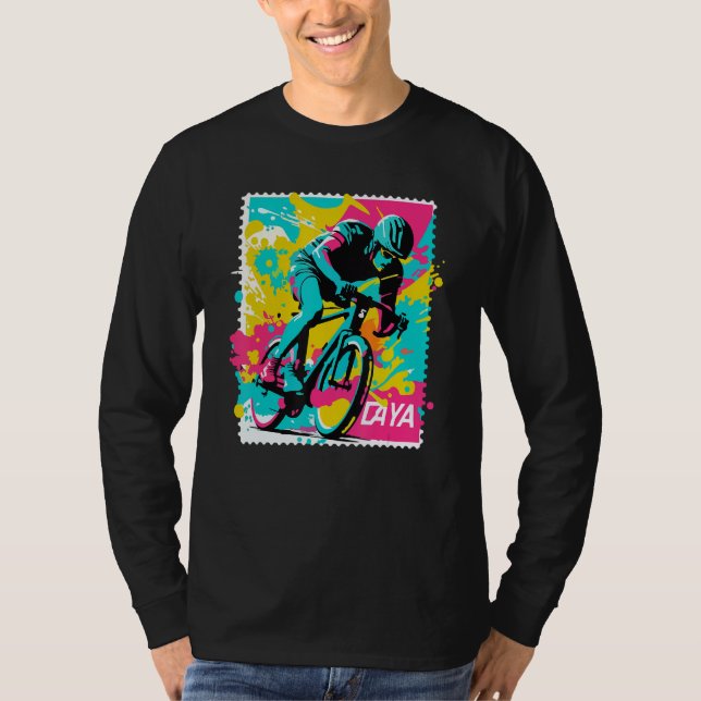 Camiseta Cycling racing bike rider stamp cool cyclist (Anverso)