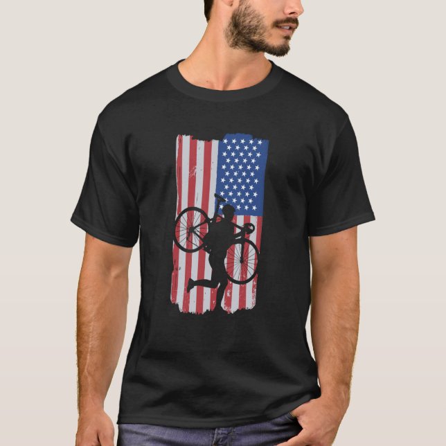 Camiseta Cyclocross With American Flag (Anverso)