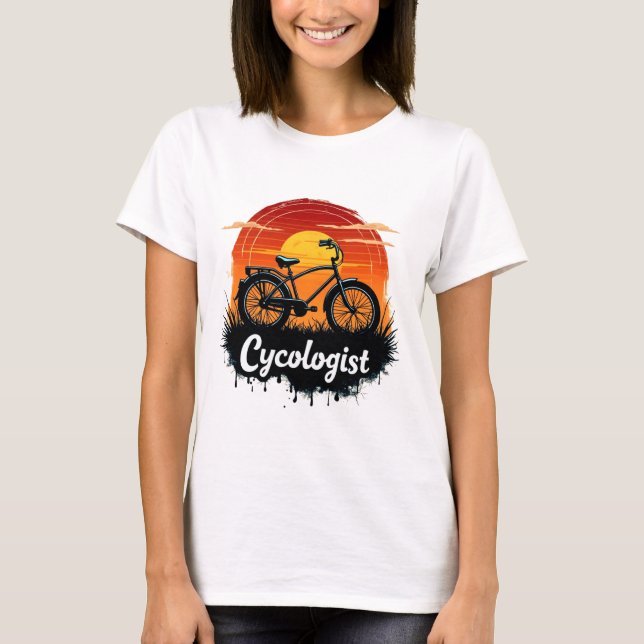 Camiseta Cycologist Bike Adventure: Tee gráfico atardecer (Anverso)