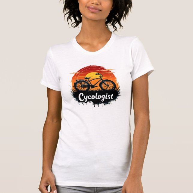 Camiseta Cycologist Bike Adventure: Tee gráfico atardecer (Anverso)