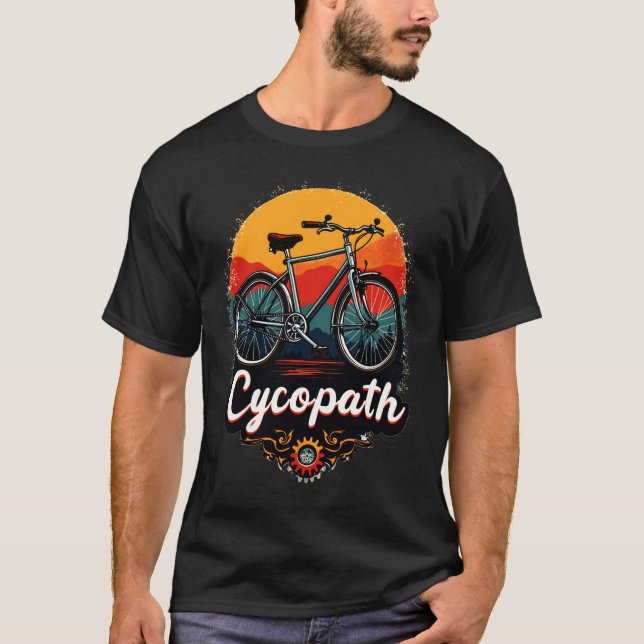 Camiseta Cycopath: Bicicleta energética y gráfico de puesta (Anverso)