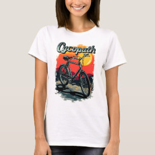 Camiseta Cycopath: diseño de bicicleta de puesta de sol
