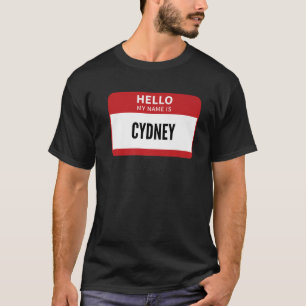 Camiseta Cydney Name Tag, Hola Mi Nombre Es Cydney