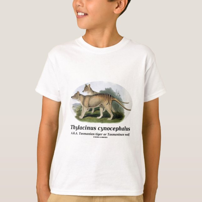 Camiseta Cynocephalus del Thylacinus (tigre o lobo tasmano) (Anverso)