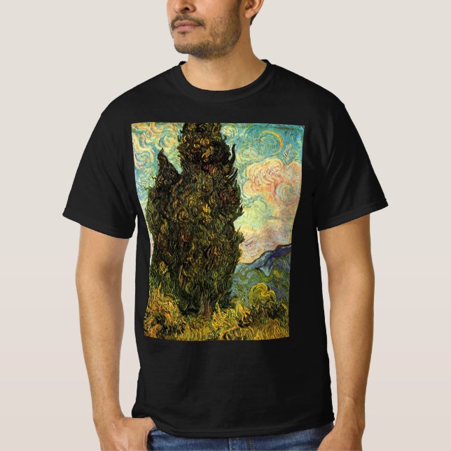 Camiseta Cypreses de Vincent van Gogh (Anverso)