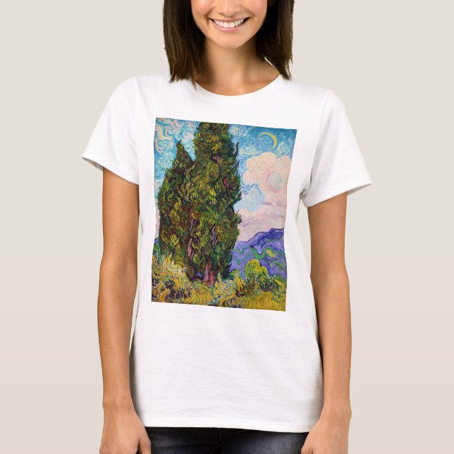 Camiseta Cypresses, Van Gogh (Anverso)