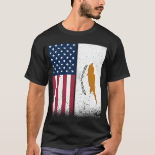 Camiseta Cyprus Cypriot American Flags Proud USA Cyprus