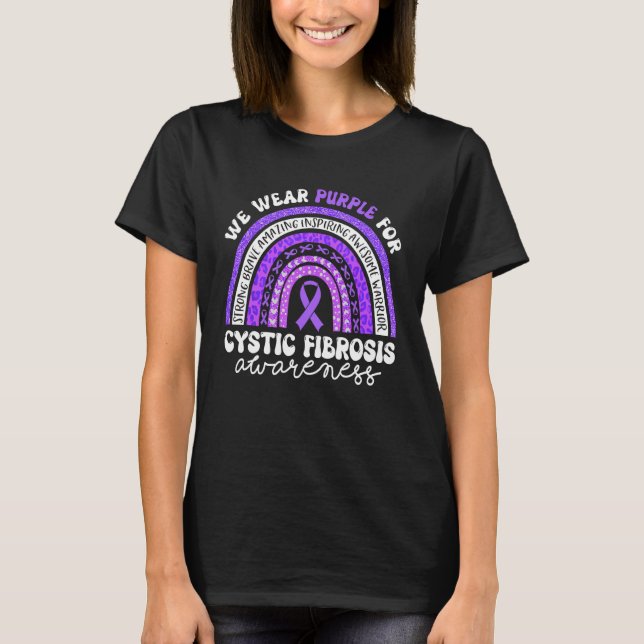 Camiseta Cystic Fibrosis Awareness Tee We Wear Purple CF Ra (Anverso)