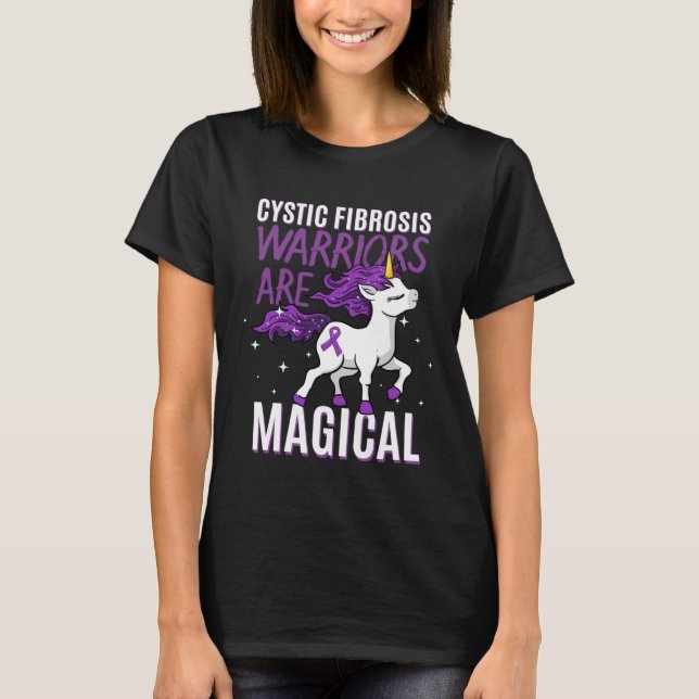 Camiseta Cystic Fibrosis Warrior Magical Unicorn Purple Pul (Anverso)