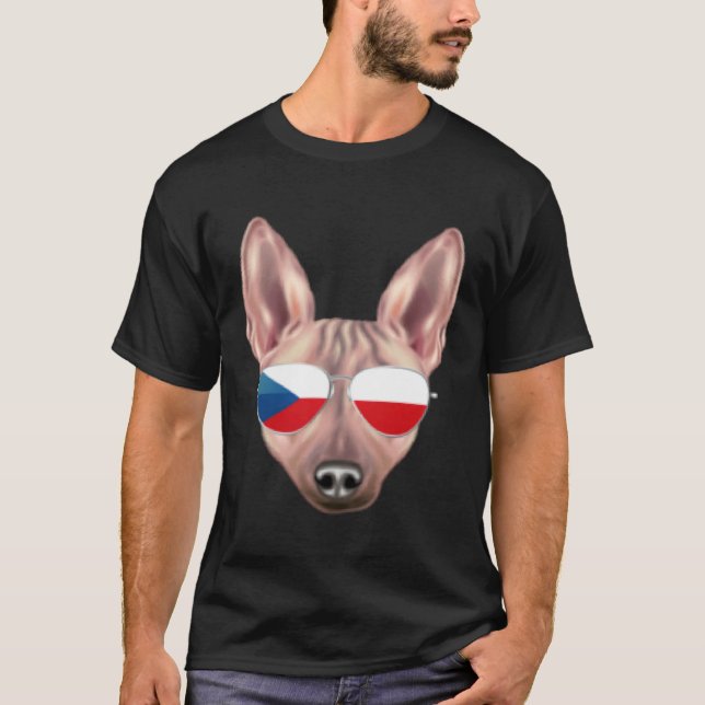 Camiseta Czech Flag American Hairless Terrier Czech Republi (Anverso)
