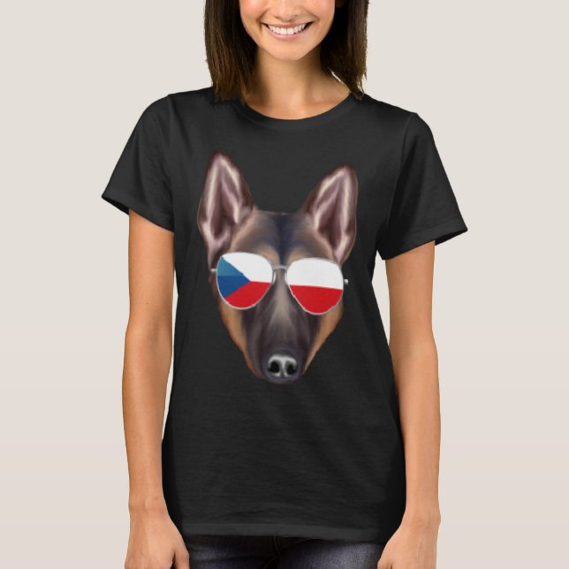 Camiseta Czech Flag Belgian Tervuren Dog Czech Republic Poc (Anverso)