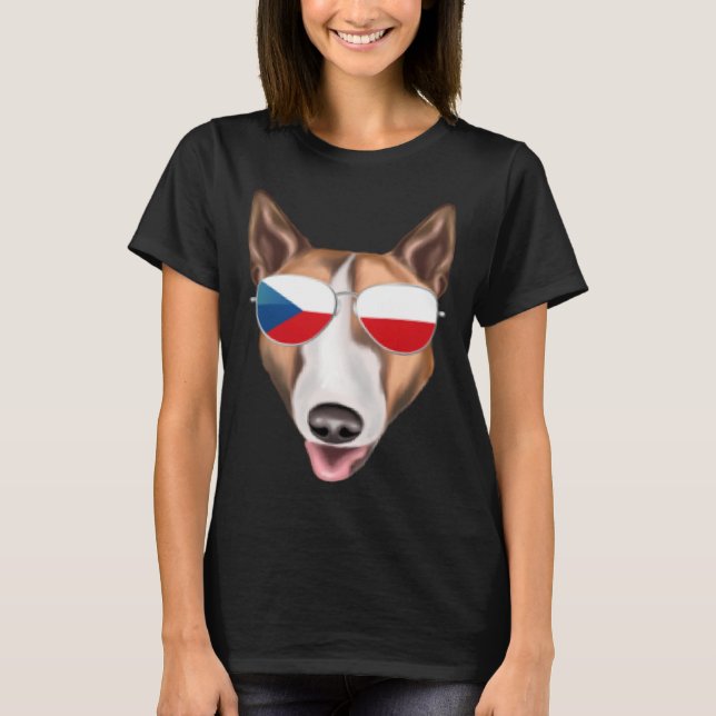 Camiseta Czech Flag Bull Terrier Dog Czech Republic Pocket (Anverso)