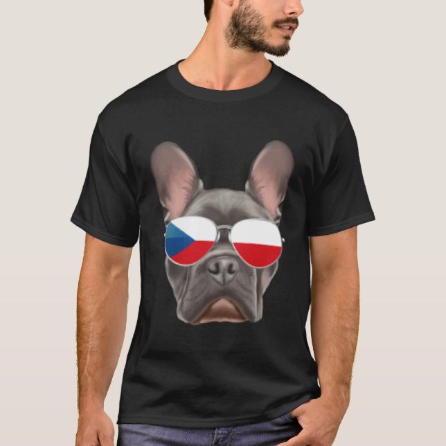 Camiseta Czech Flag French Bulldog Dog Czech Republic Pocke (Anverso)
