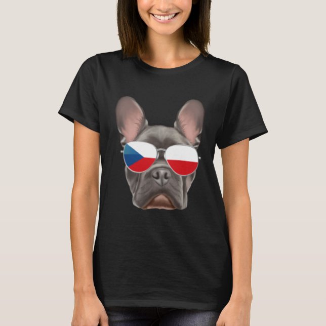 Camiseta Czech Flag French Bulldog Dog Czech Republic Pocke (Anverso)
