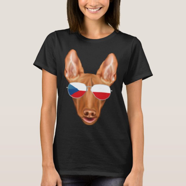 Camiseta Czech Flag Pharaoh Hound Dog Czech Republic Pocket (Anverso)