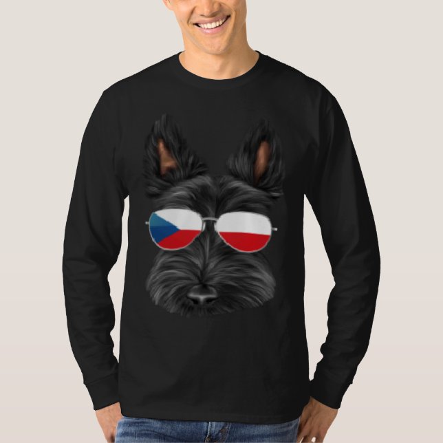 Camiseta Czech Flag Scottish Terrier Dog Czech Republic Poc (Anverso)